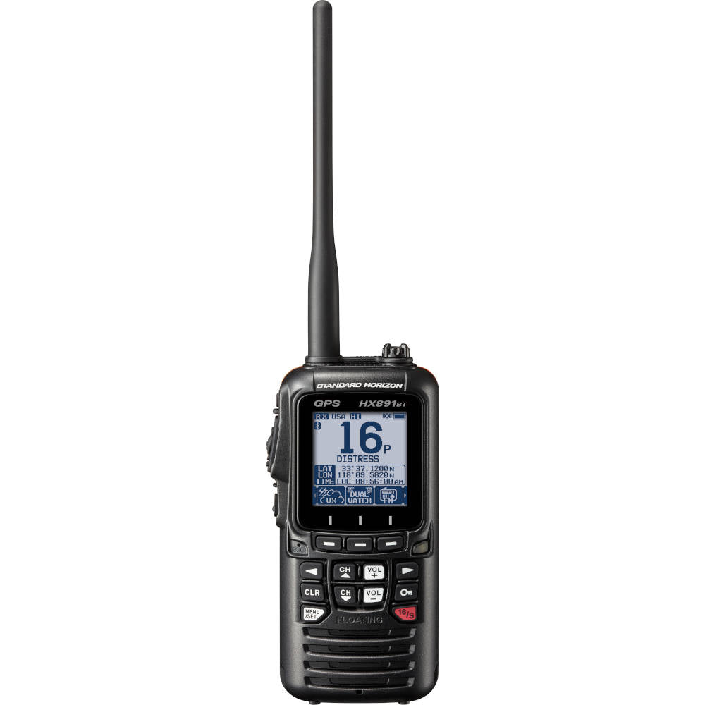 Standard Horizon Floating 6 Watt Handheld VHF/GPS/Bluetooth Radio, Black