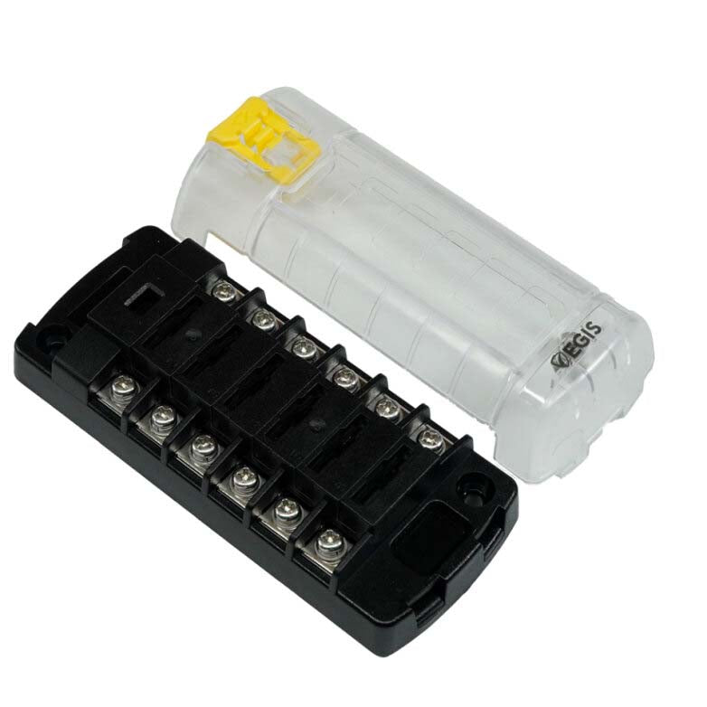 RT Fuse Block 6 Independent Circuits w/Cover, Retail Pack