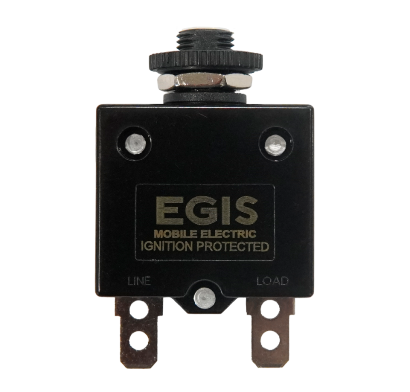 Push Button Panel Mount Circuit Breaker, Spade Terminals, 3 Amp, Retail Pack