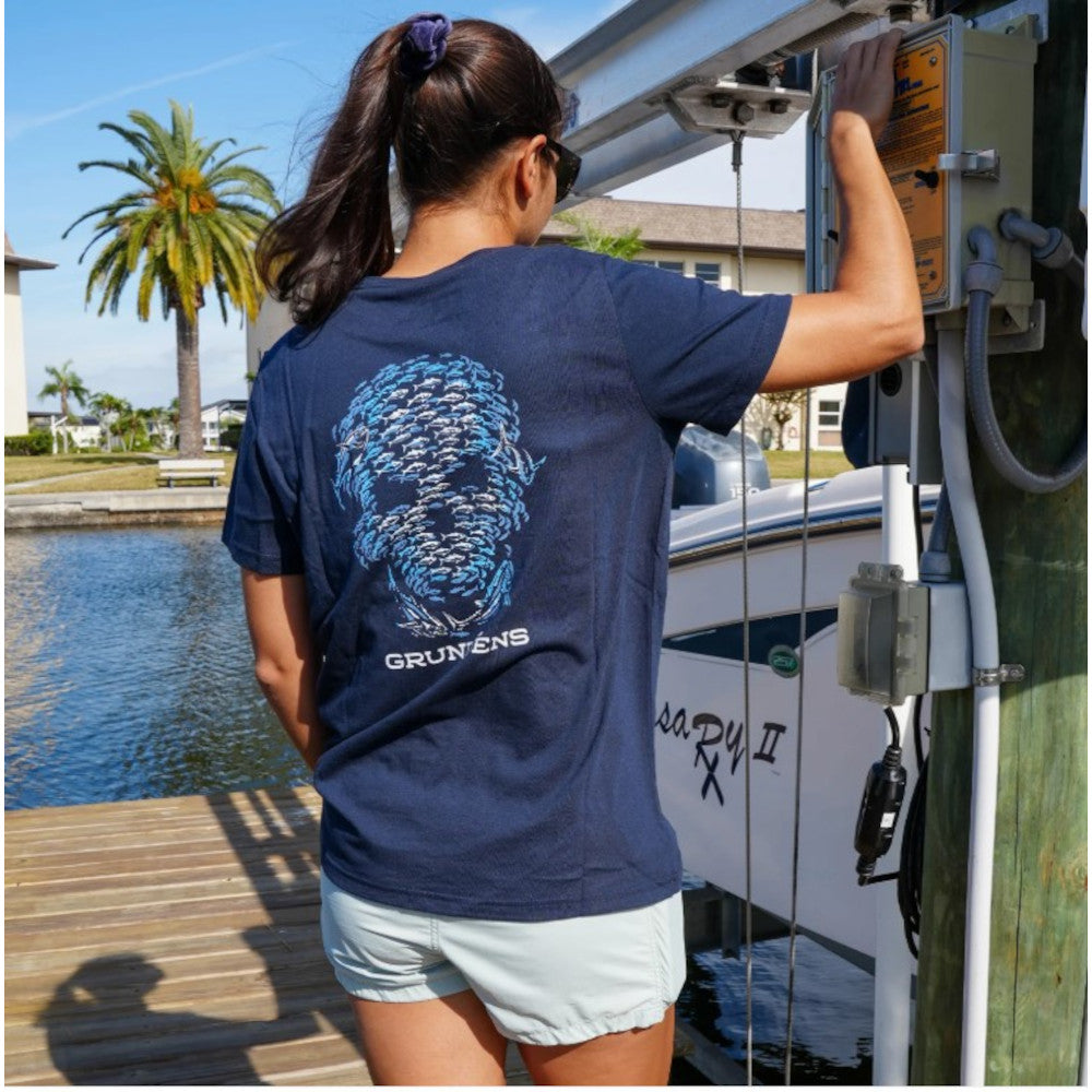 Grundens Women's Bait Ball Short Sleeve T-Shirt, Navy