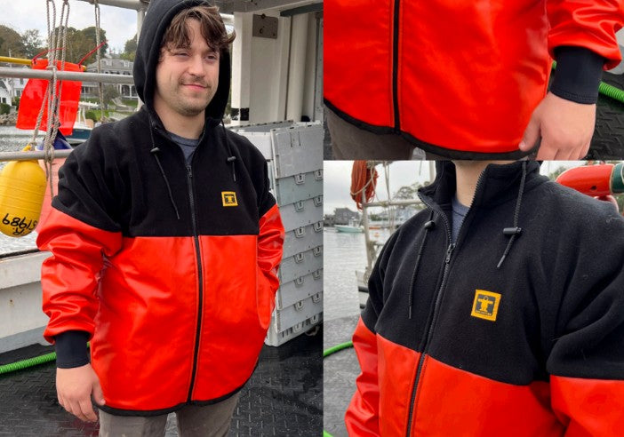 Guy Cotten Tongass Full-Zip Windblock Jacket, Orange/Black