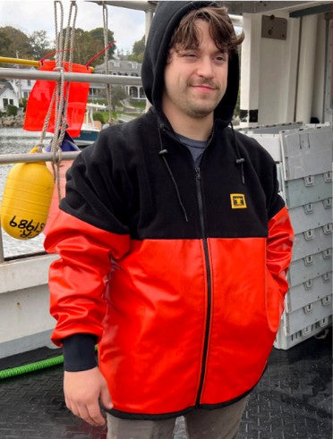 Guy Cotten Tongass Full-Zip Windblock Jacket, Orange/Black