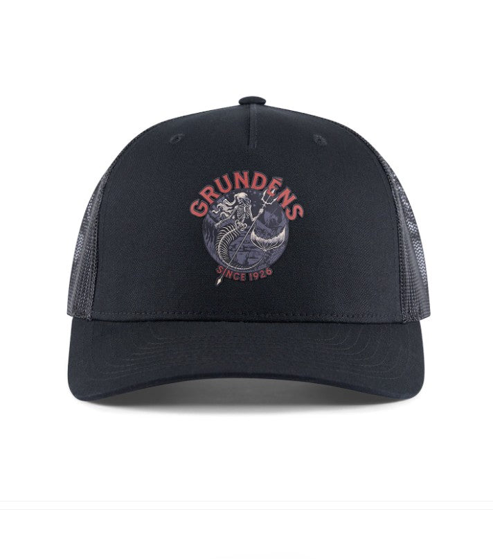 Grundens Dead Reckoning Trucker Hat, Black