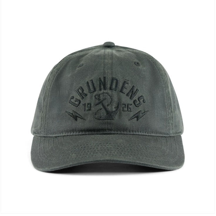 Grundens Stowaway Waxed Trucker Hat, Olive