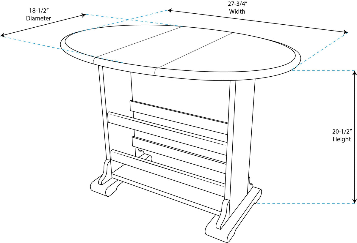27-3/4" Premium Grade Teak Drop Leaf Table