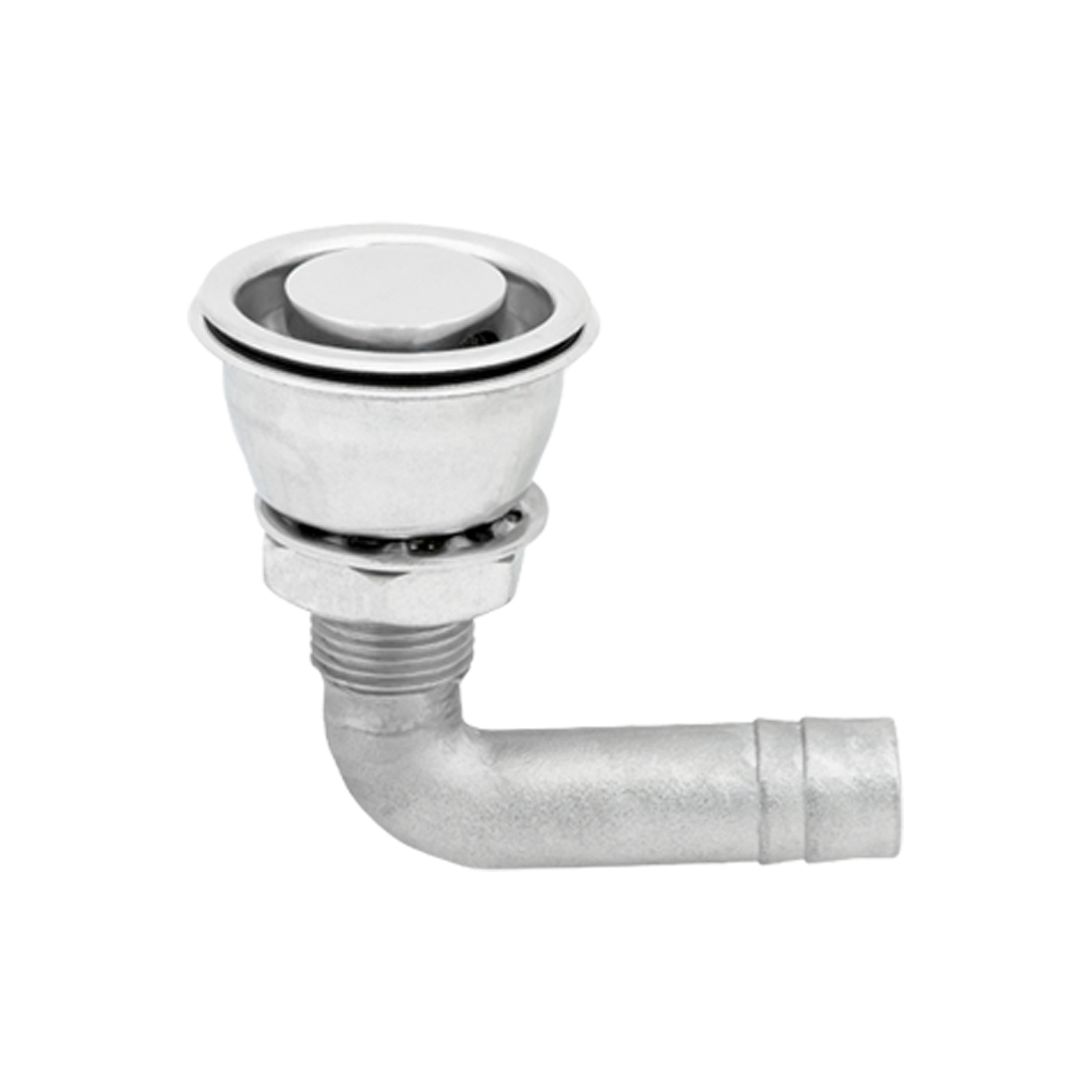 316 Stainless Steel, 90° Flush Fuel Vent w/Shield, 6006
