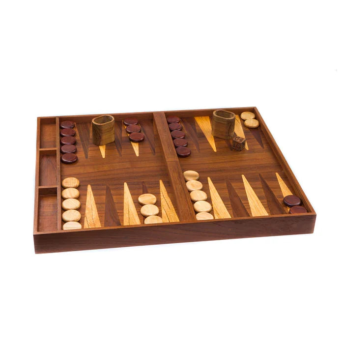 Premium Grade Teak 2 in 1 Backgammon/Checkerboard