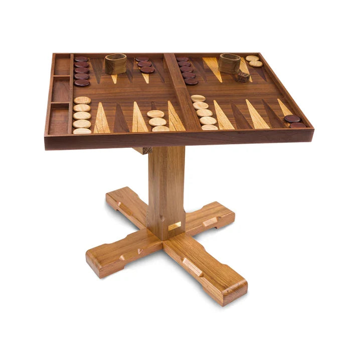 Premium Grade Teak 2 in 1 Backgammon/Checkerboard