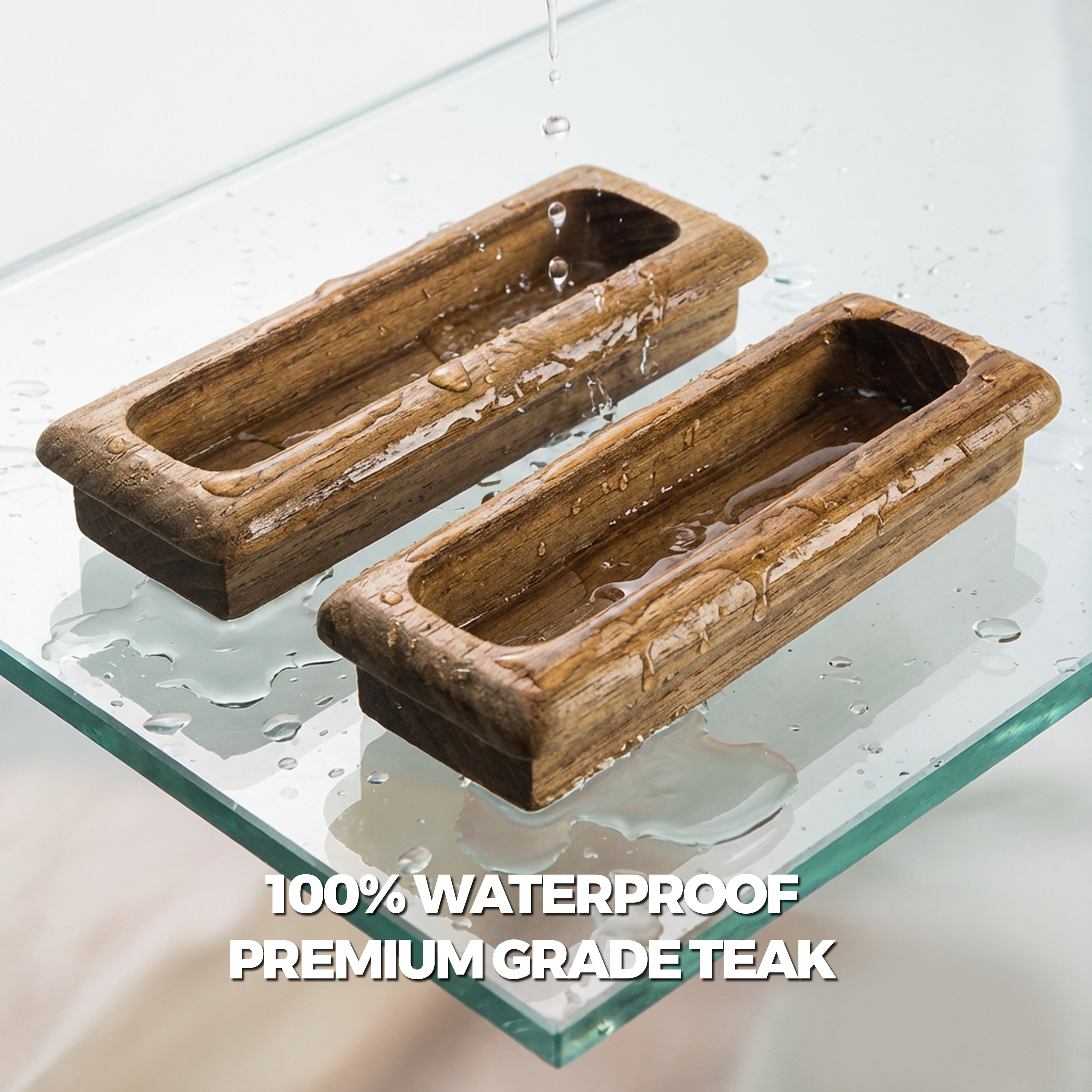 Waterbrands Teak Rectangular Drawer Pull, 4-1/2"