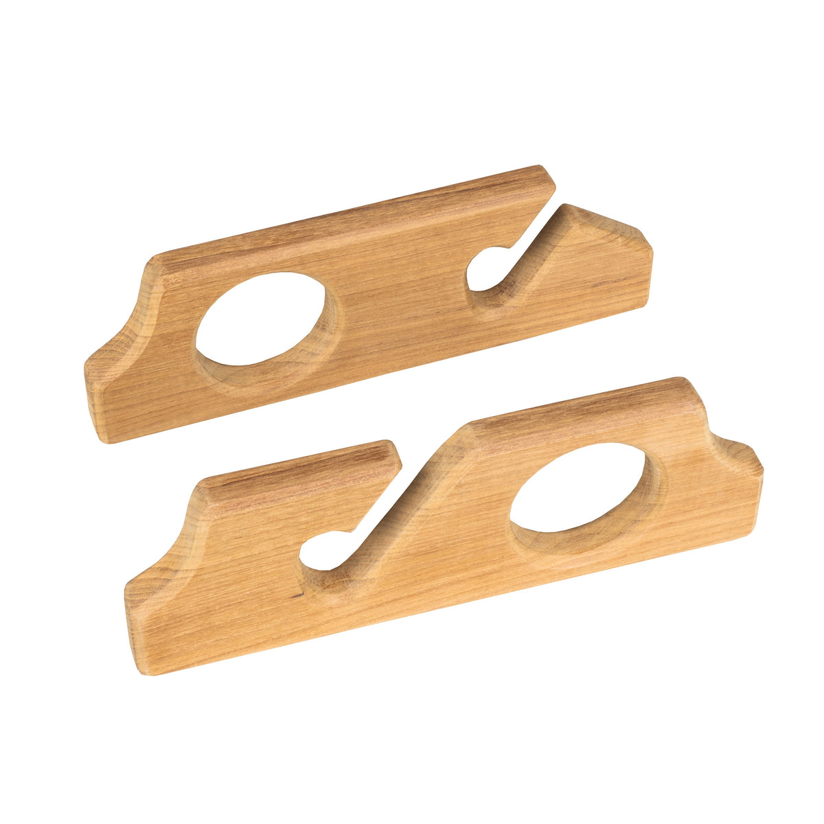 8-1/2" Premium Grade Teak Two-Rod Rod Storage Rack