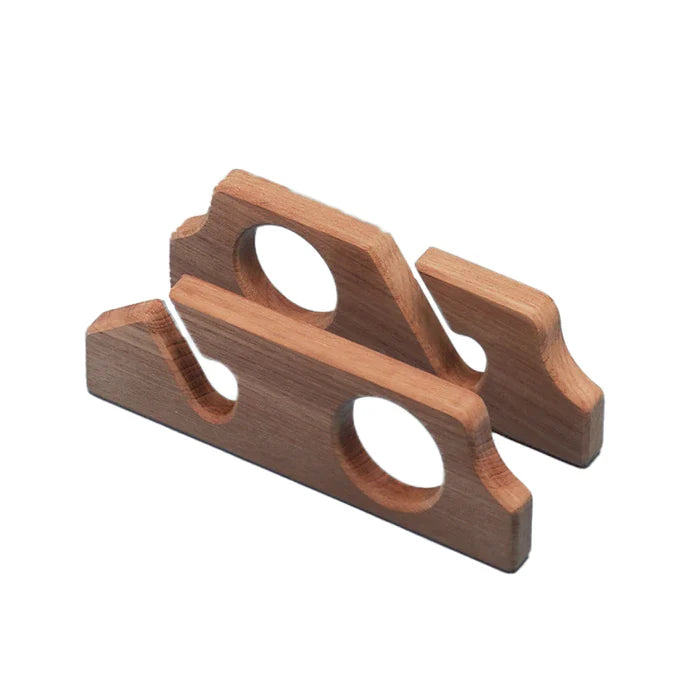 8-1/2" Premium Grade Teak Two-Rod Rod Storage Rack