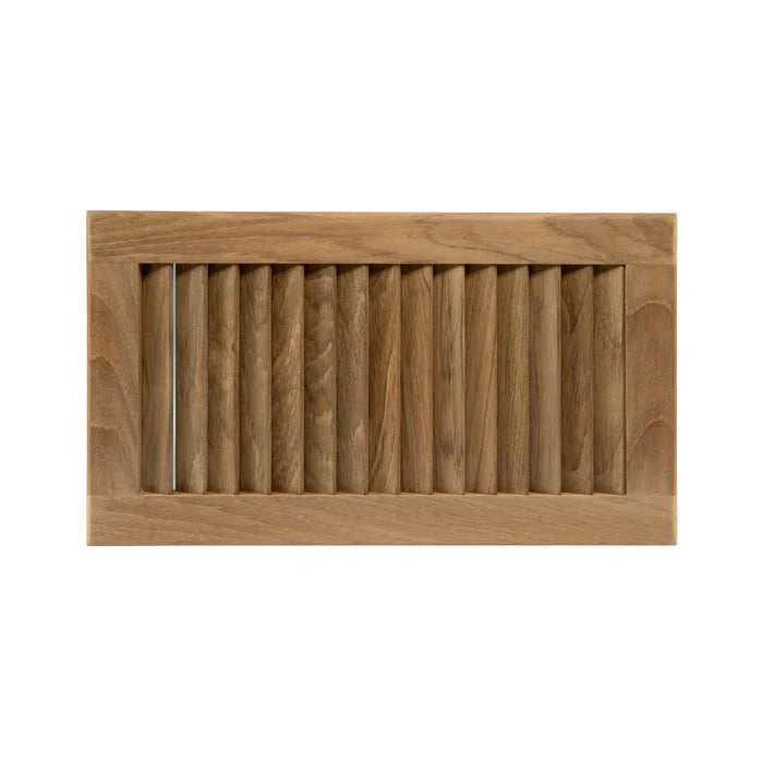 Teak Louvered Vent Insert or Register, 15" H x 8-1/8" W Cutout