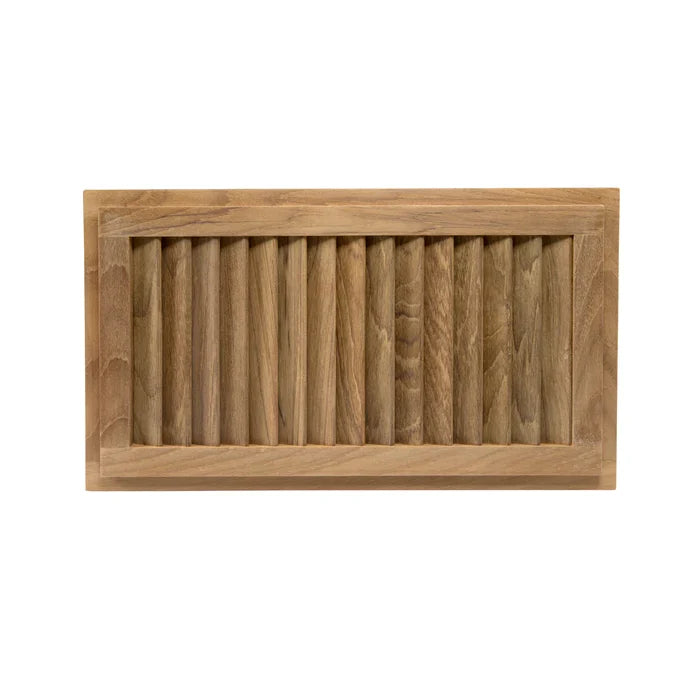 Teak Louvered Vent Insert or Register, 15" H x 8-1/8" W Cutout