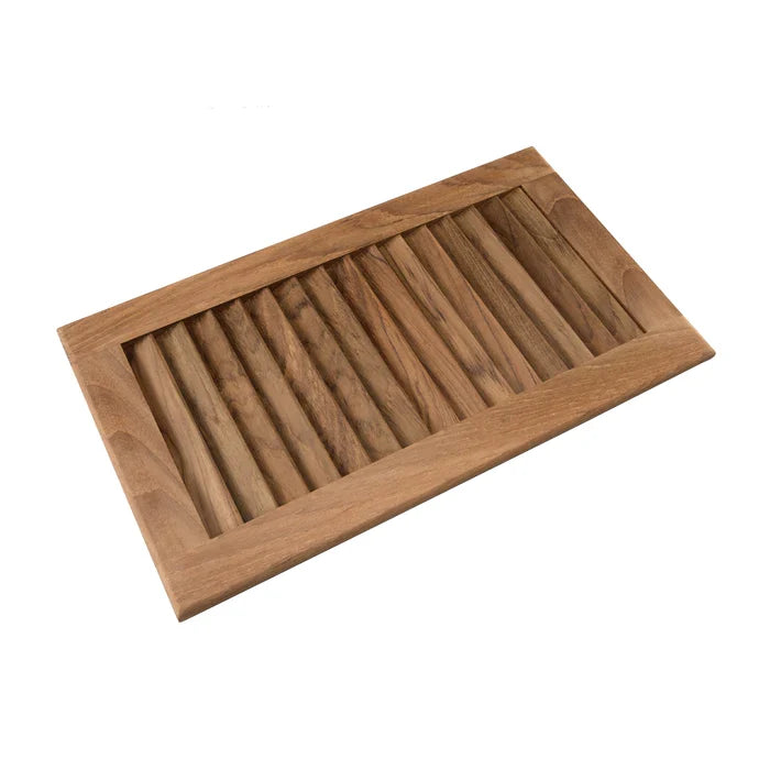 Teak Louvered Vent Insert or Register, 15" H x 8-1/8" W Cutout