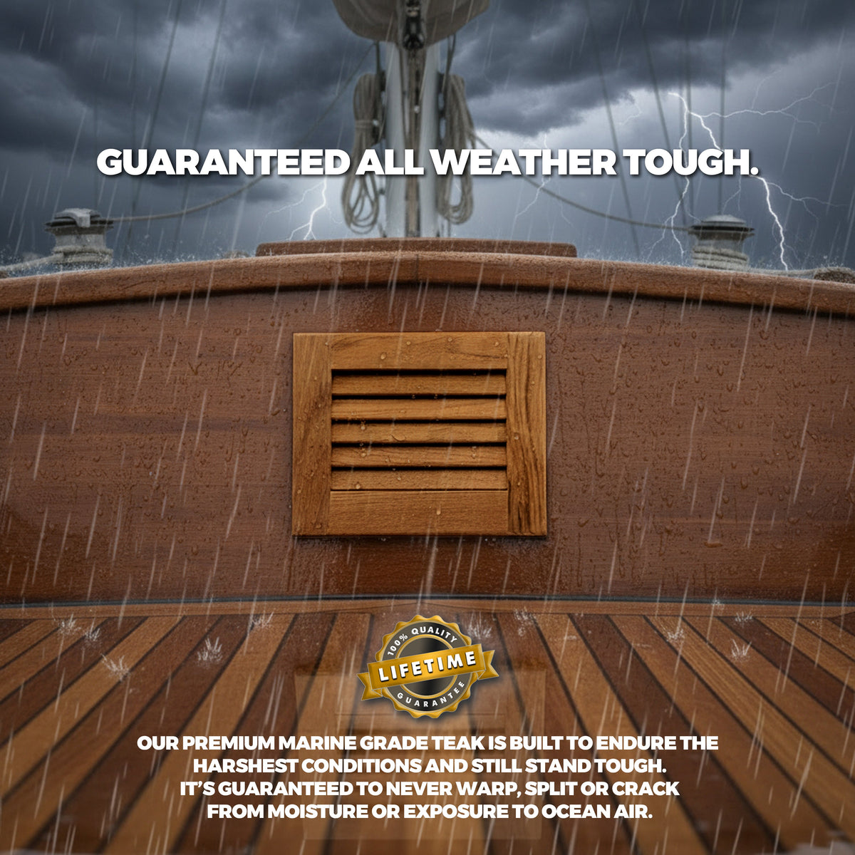 7-1/2" Premium Grade Teak Louvered Insert