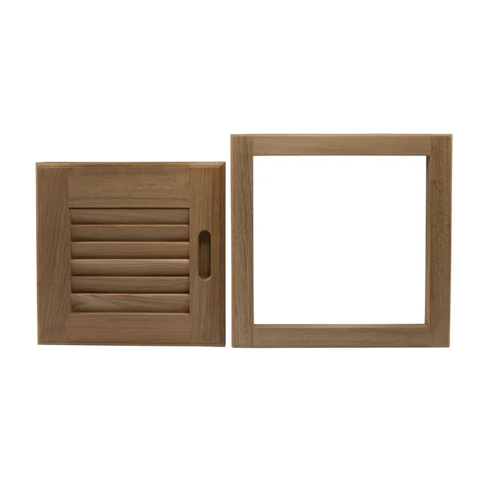 12" Premium Grade Teak Right-Handed Louvered Door & Frame