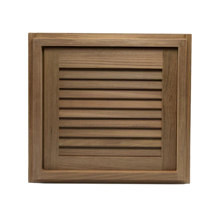 Teak Louvered Door, Left Handed, 15" x 15"