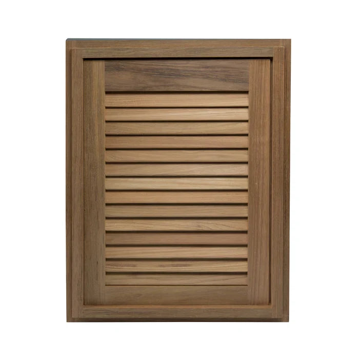Teak Louvered Door & Frame, 15" x 20", Left Handed