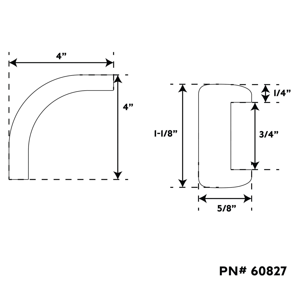 Teak Bulkhead Molding Outside Corner-3/4" Track