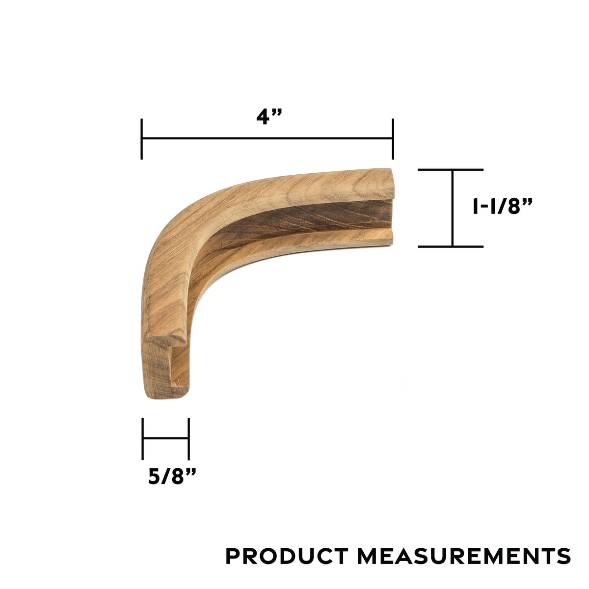 Teak Bulkhead Molding Outside Corner-3/4" Track