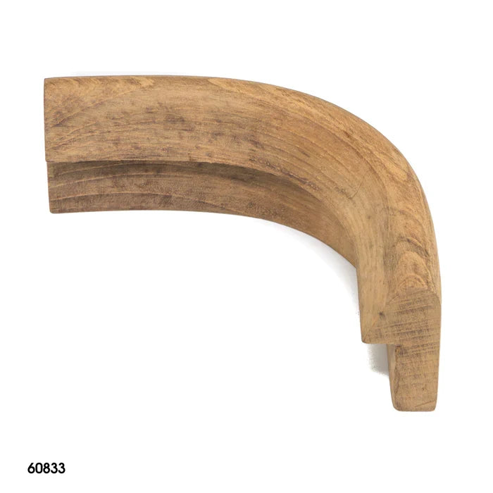 Teak Rail Molding, Outside Corner, 2" Inside Radius