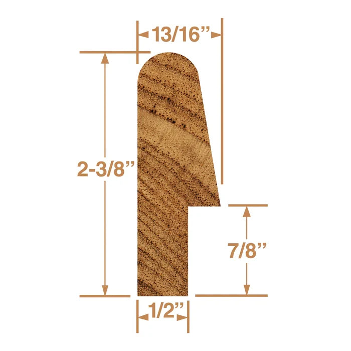 Whitecap Teak Bunk Rail Molding