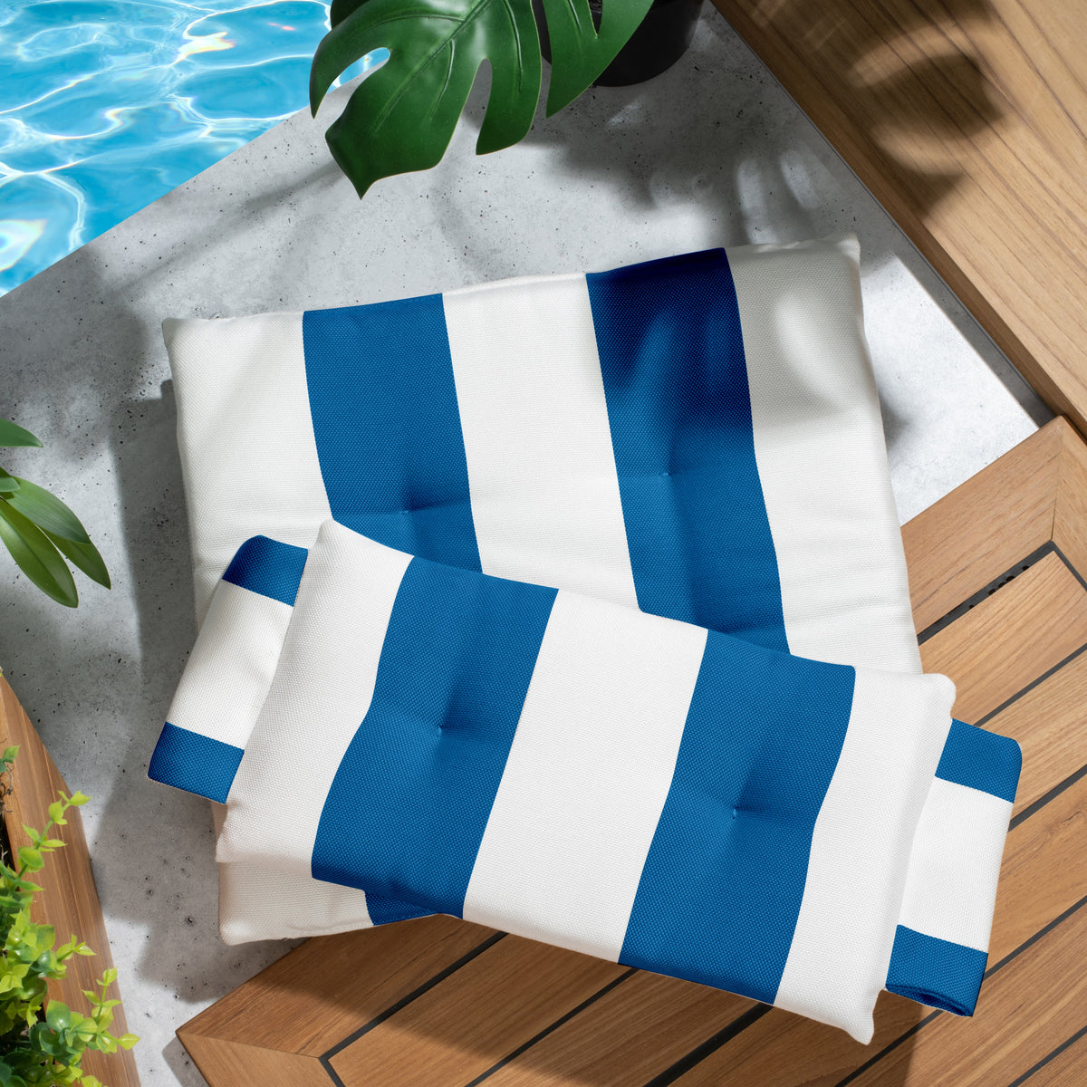 Premium Grade Teak Newport Folding Director's Chair with Cabana Regatta Sunbrella Fabric Seat Cushions