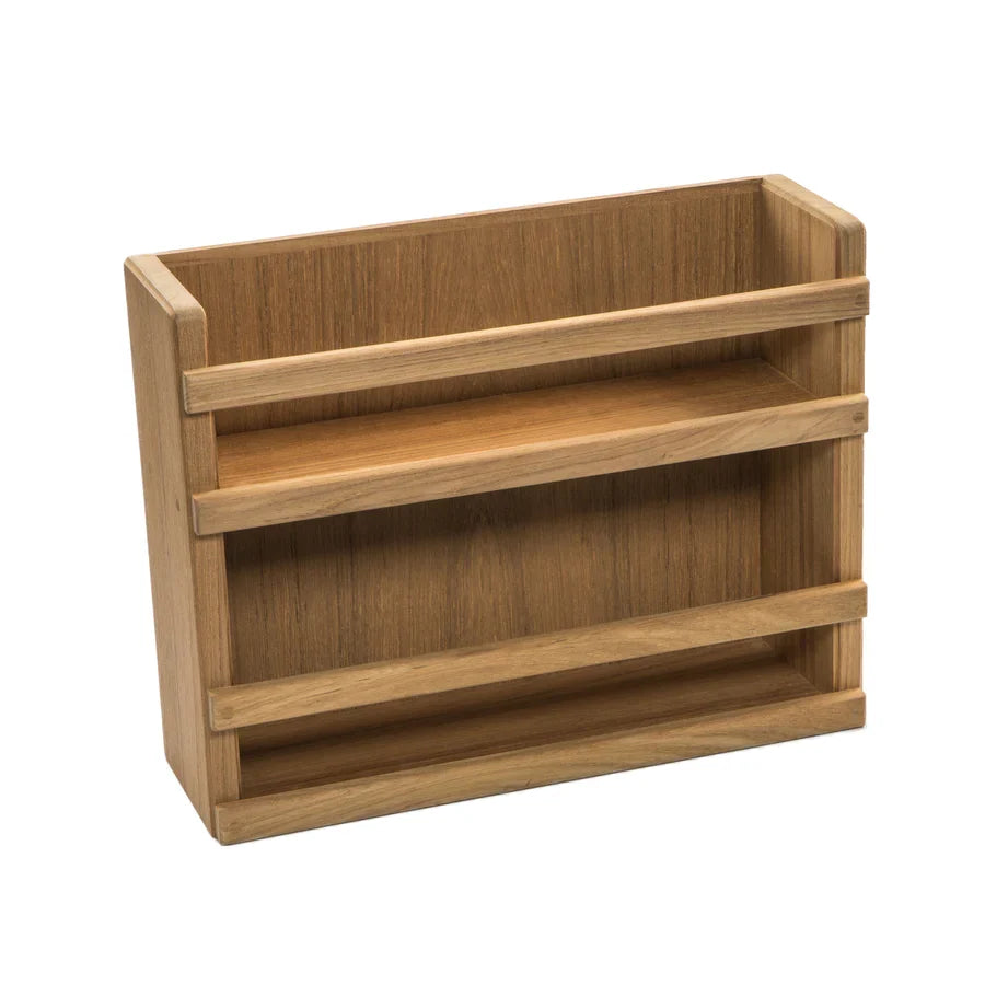 13-1/8" Premium Grade Teak Two-Tier Spice Rack