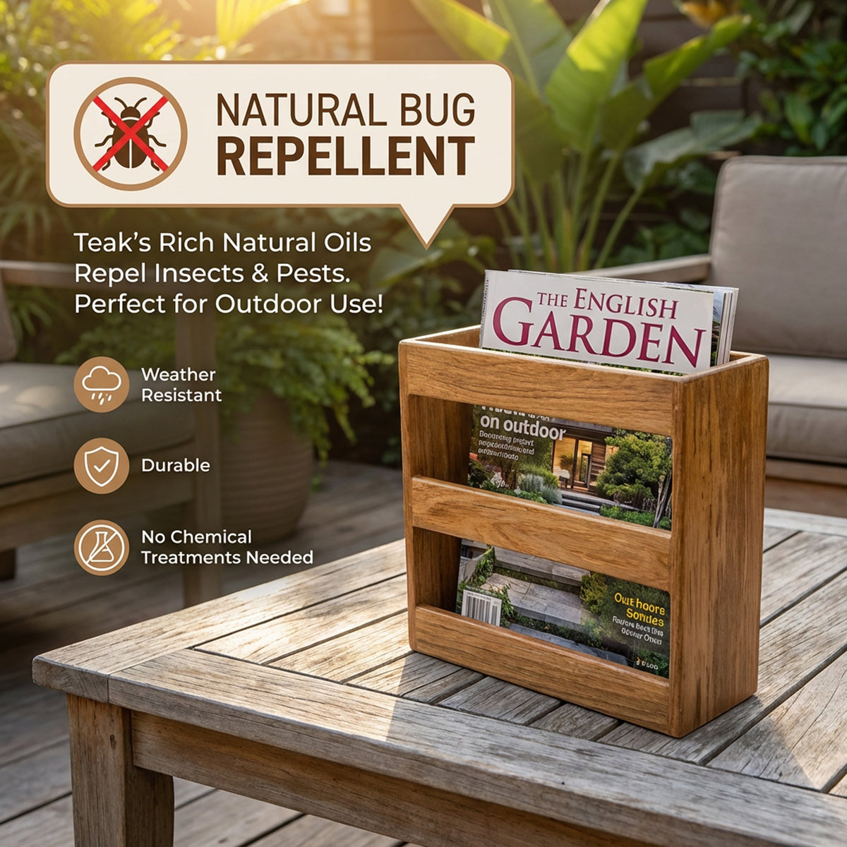 Whitecap Teak Magazine/Utility Rack