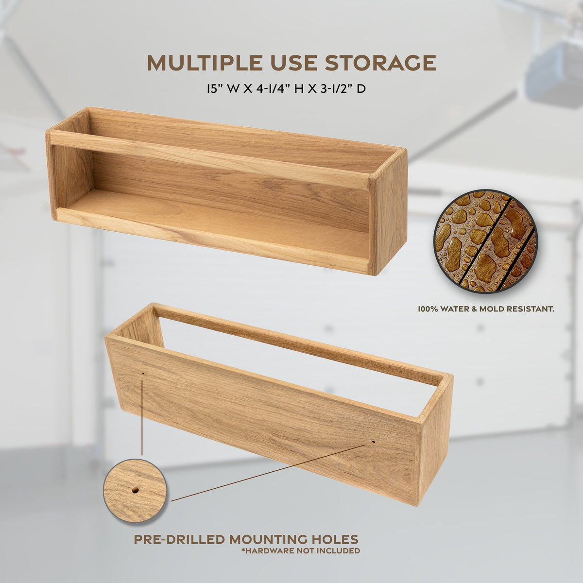 15" Premium Grade Teak Stow Rack