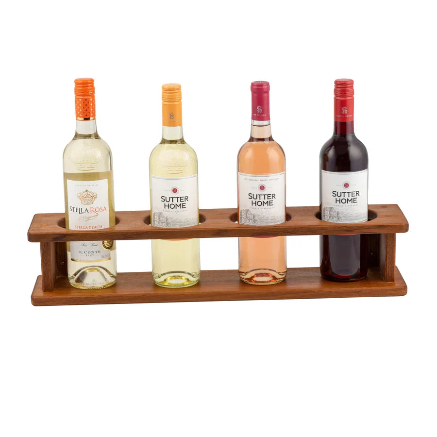 Premium Grade Teak Four Bottle Wine Holder