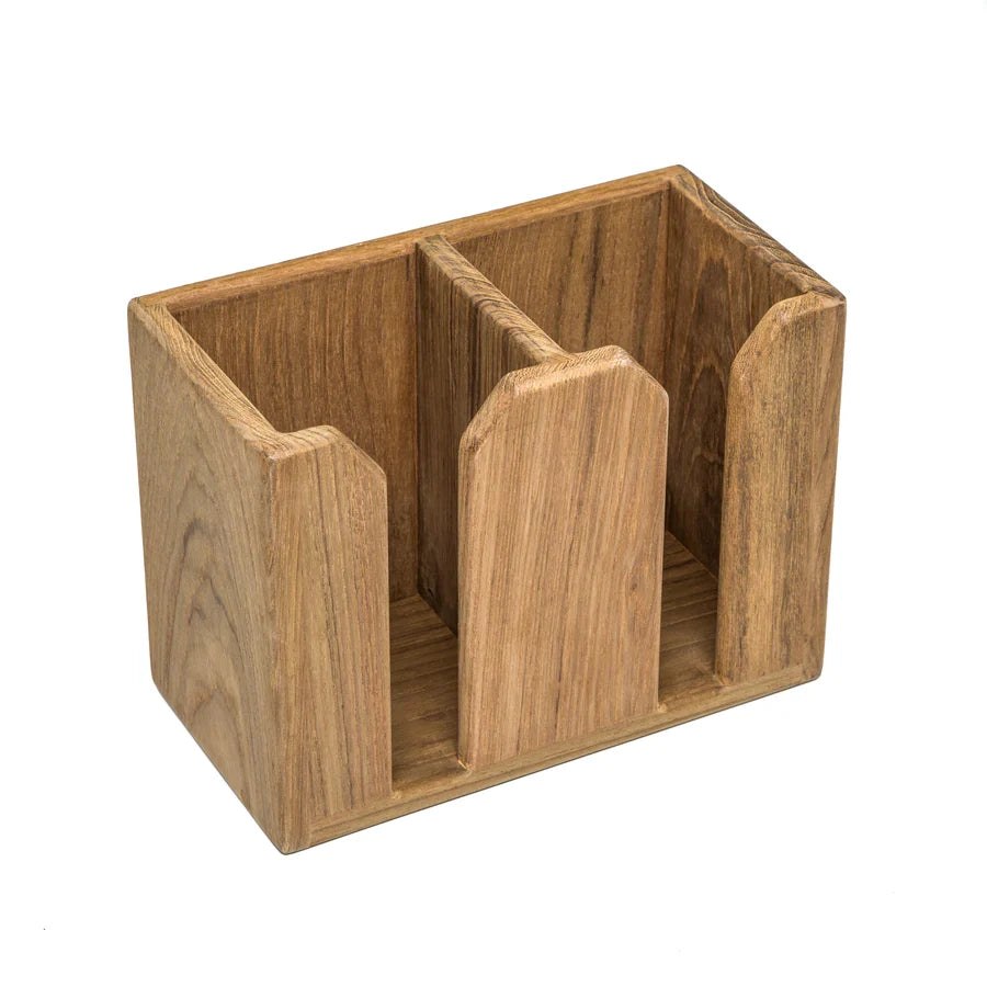 8-3/4" Premium Grade Teak Two-Bottle Rack