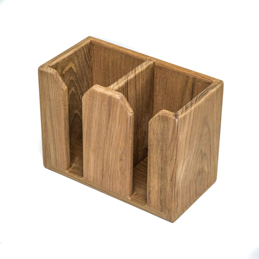 8-3/4" Premium Grade Teak Two-Bottle Rack