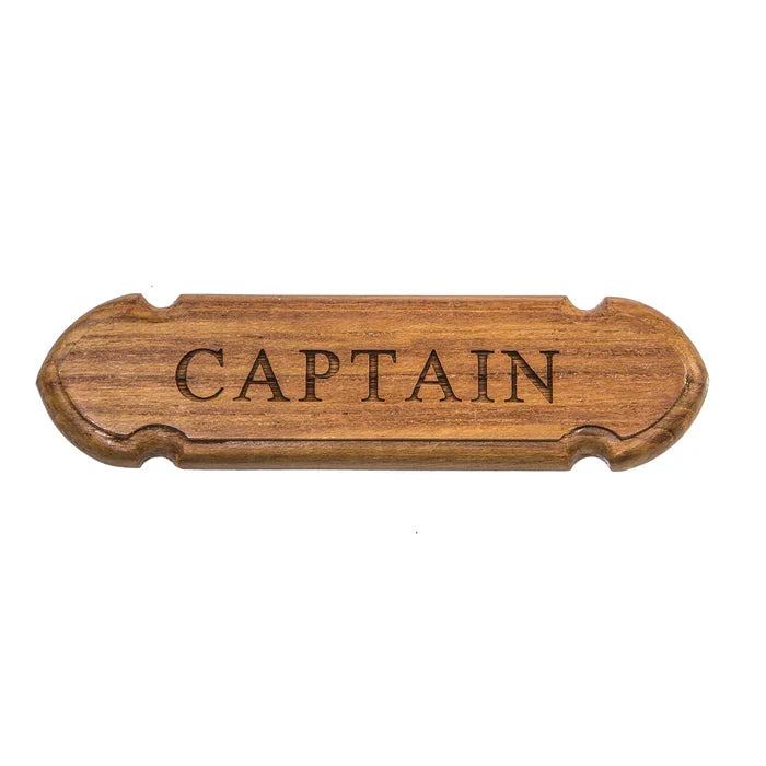 Cabin Teak Captain Name Plate