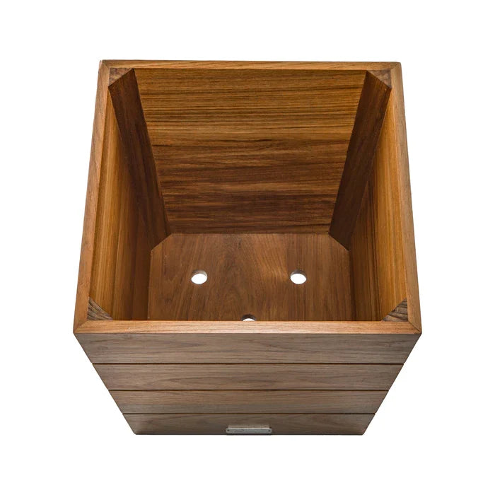 12" Small Premium Grade Teak Planter Box