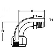 Swivel Nut 90 Tube Elbow, 1/2