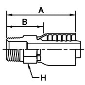 Male NPTF Pipe - Rigid Straight, 3/4x14 - 5/8