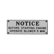 Engine Notice Plaque