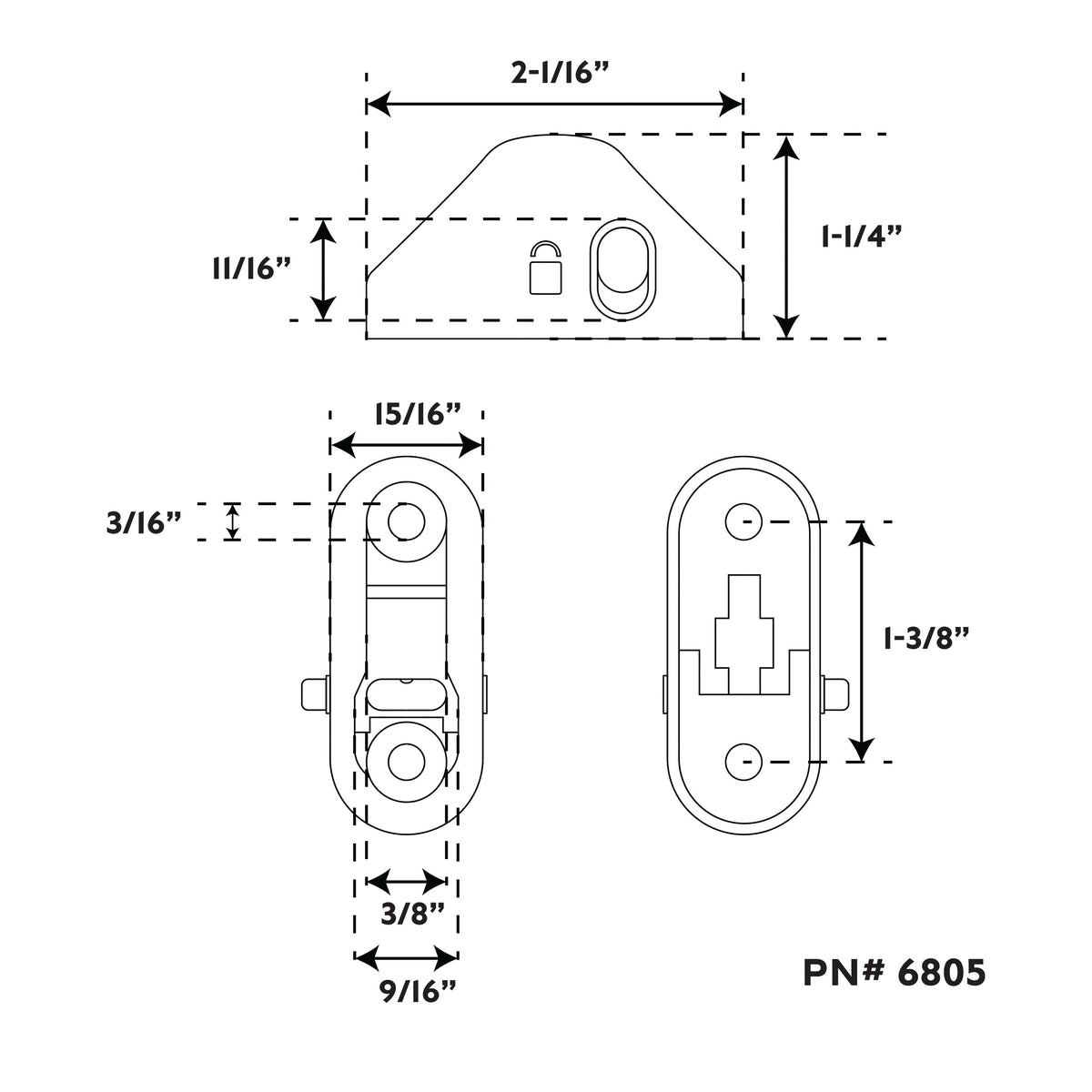90° 2" 316 Stainless Steel Quick Release Deck Hinge