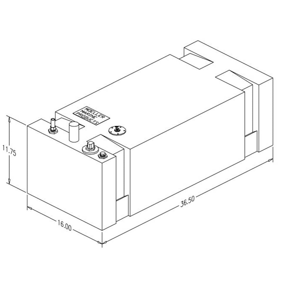27 Gallon Permanent Fuel Tank (36.50"L x 16.00"W x 11.75"H)