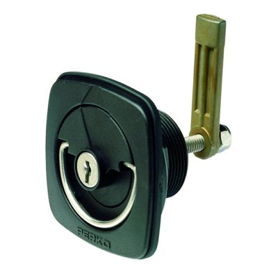Perko Flush Locks and Latches, D-Ring Handle, Smooth or Carpeted Surfaces, Black