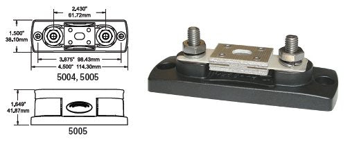ANL Fuse Block, for 35 to 350 Amp ANL Fuses, with Cover
