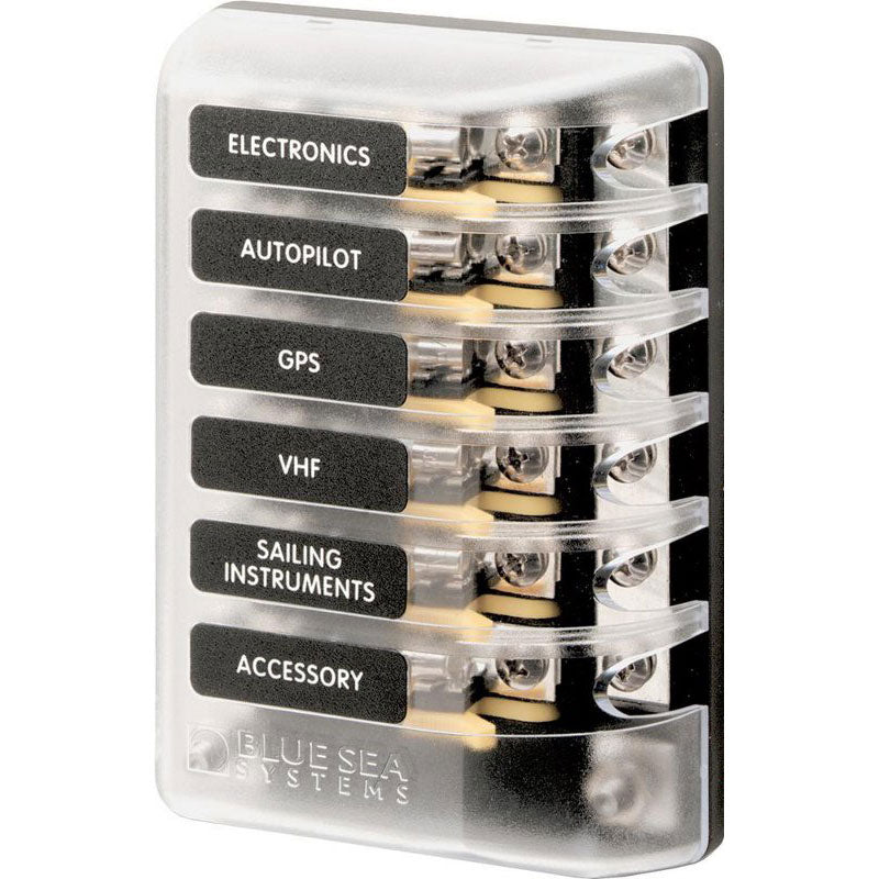 3AG Fuse Block System, 6 Circuit w/ Negative Bus, 5015