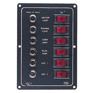 Sea-Dog, Breaker Panel, DC 6 Position, Illuminating Switches