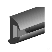 1-5/8" Flexible Vinyl Rub Rail - 1-5/8" H x 15/16" W (insert not included), Black 70'