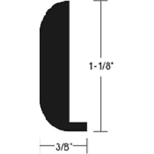 Vinyl Trim Edge Moulding V250474WHA20, 1-1/8’’ x 3/8’’, 20 Ft, White