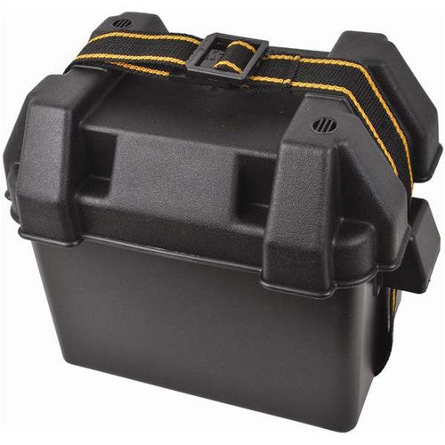 Attwood Series 16 Battery Box  9082-1, (with lid installed): 8-14" L x 5-1/2" W x 7-7/8" H