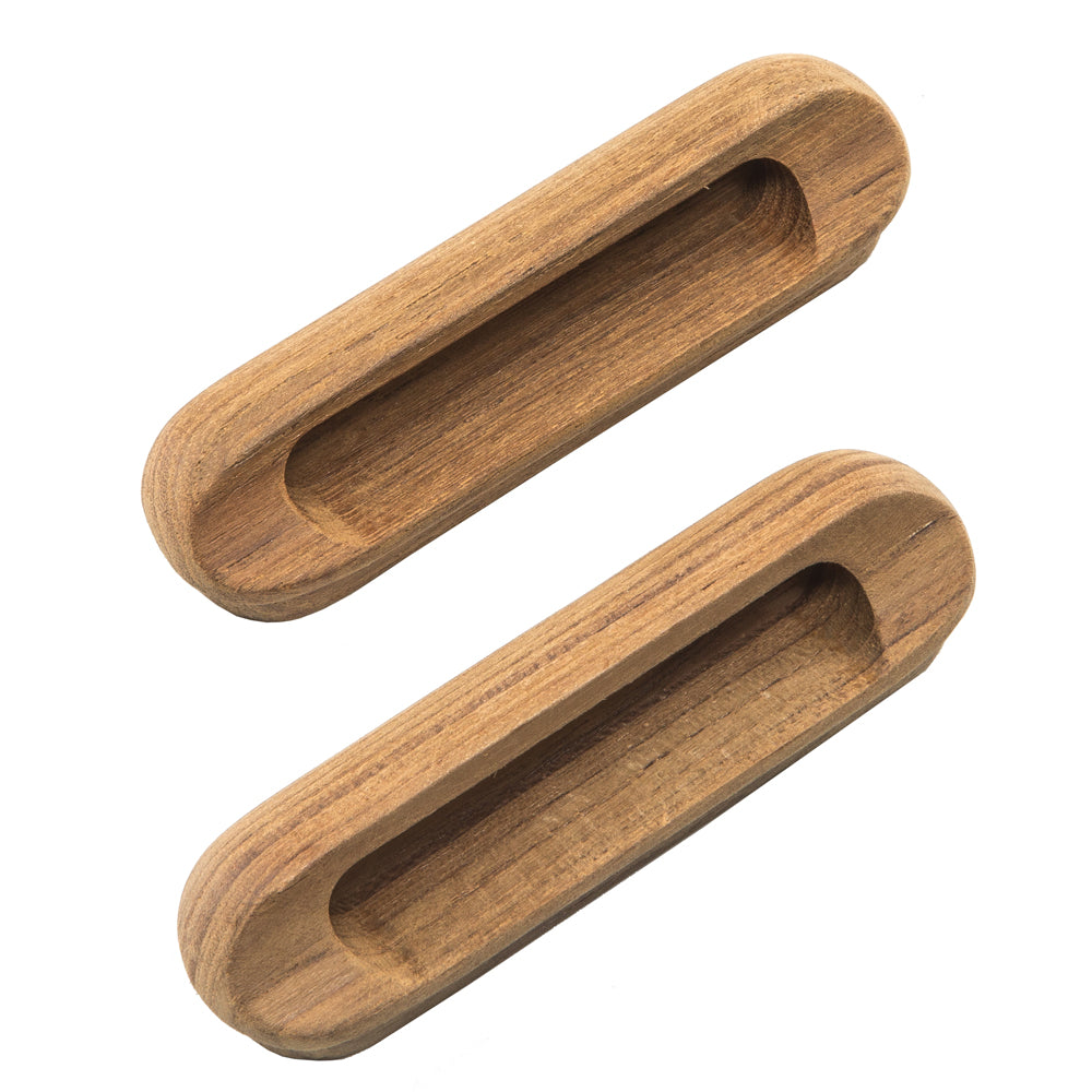 Whitecap Teak Oblong Drawer Pull, 4-1/16" X 1/2" (2 Pack)