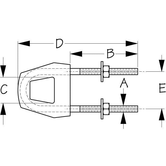 Sea-Dog, Twin Shank Bow Eye, Chrome Zinc Head