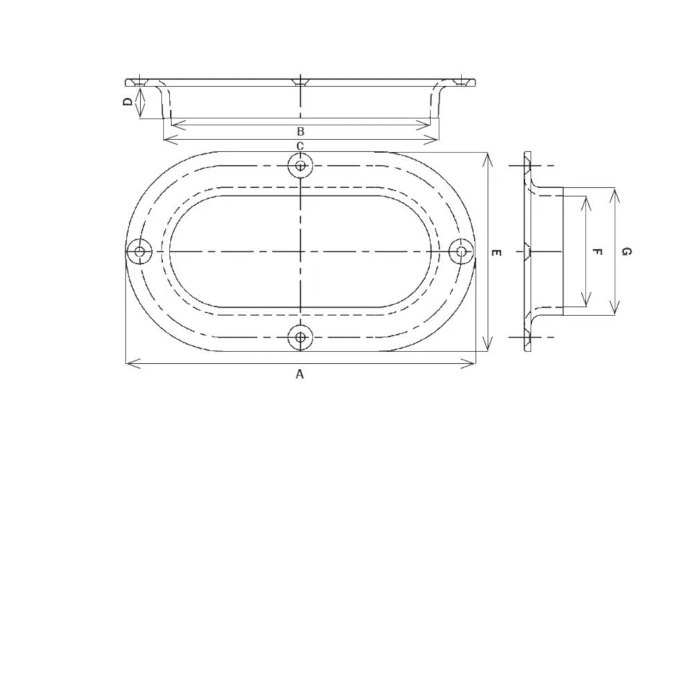 Cast Bronze Hawse Pipe, 7" x 4"